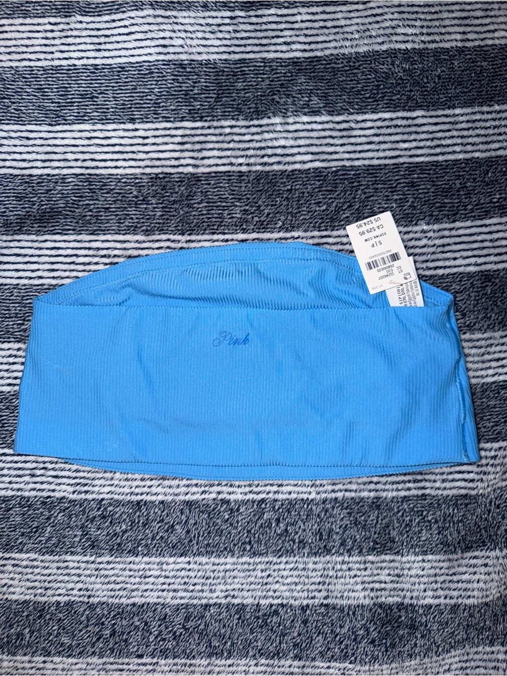 PINK Victoria's Secret Blue Seamless Tube Top